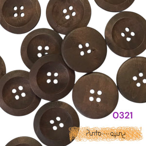 Bottoni Legno Scuro Tondi - cod. 0321
