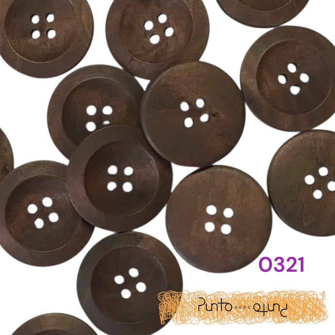 Bottoni Legno Scuro Tondi - cod. 0321