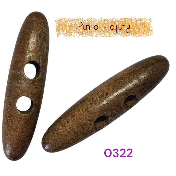 Alamari Legno Scuro mm 60 x 14 - cod 0322