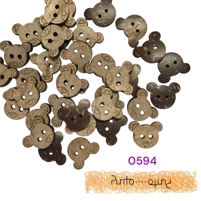 Bottoni Cocco Orso - cod 0594