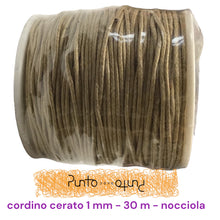 Carica l&#39;immagine nel visualizzatore di Gallery, Cordino Cerato Cotone 1 mm 30 metri
